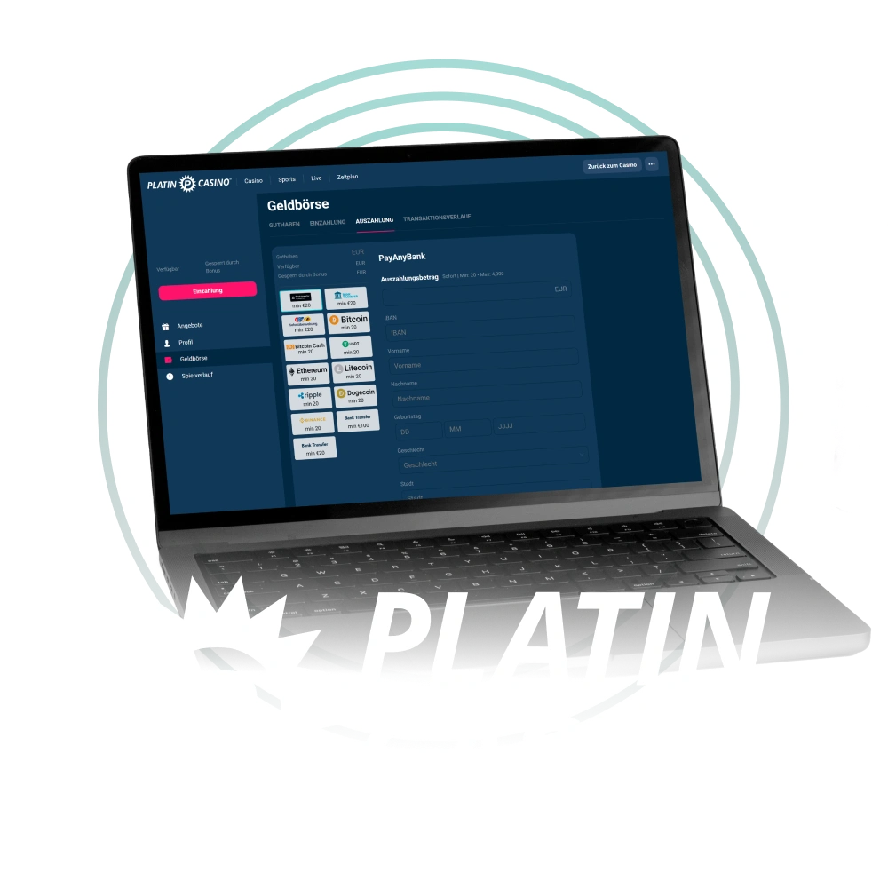 Beantragen Sie Ihre Gewinnauszahlung schnell und sicher im Platin Casino.