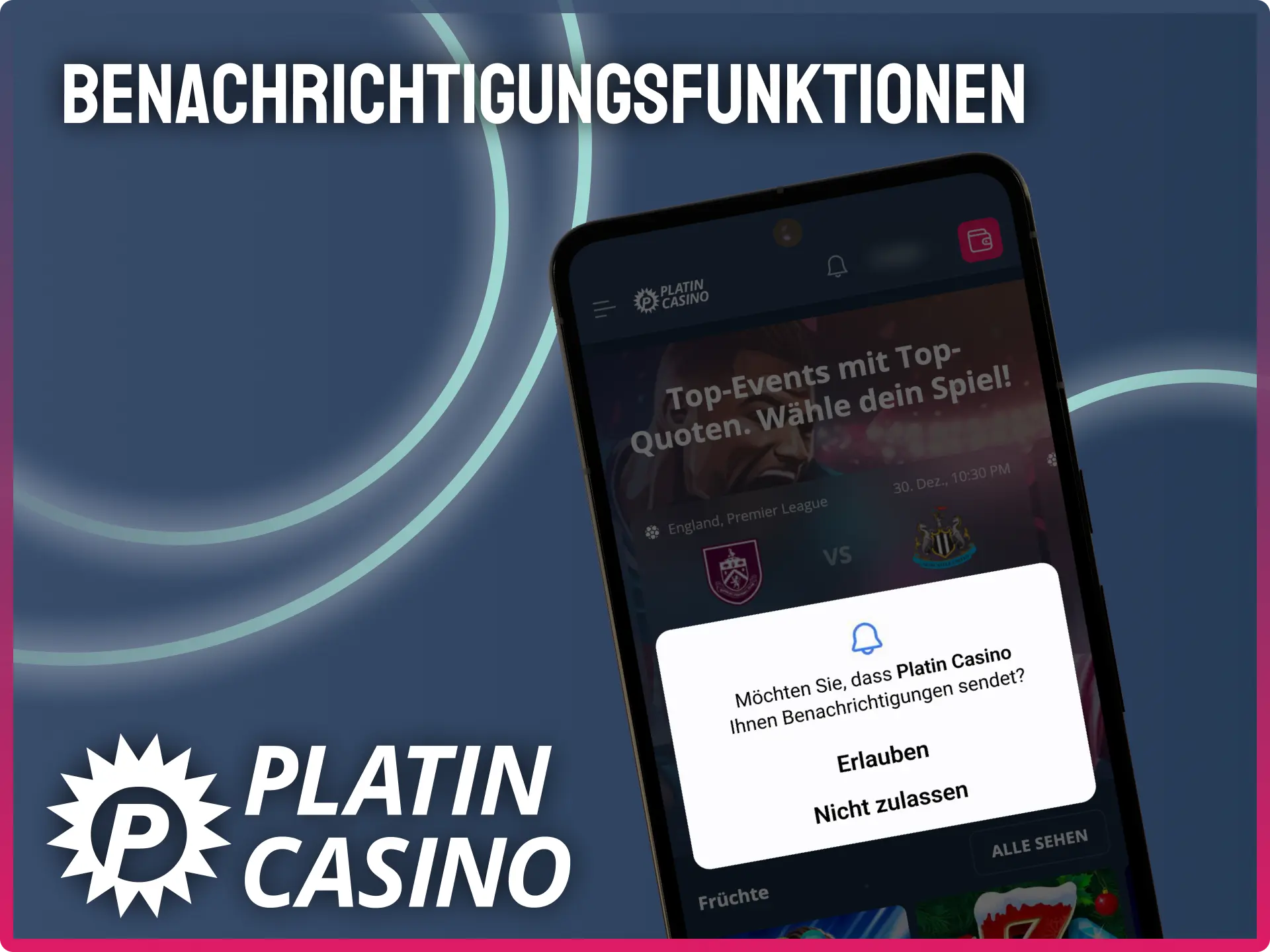 Benachrichtigungen bei Platin Casino aktivieren und informiert bleiben.