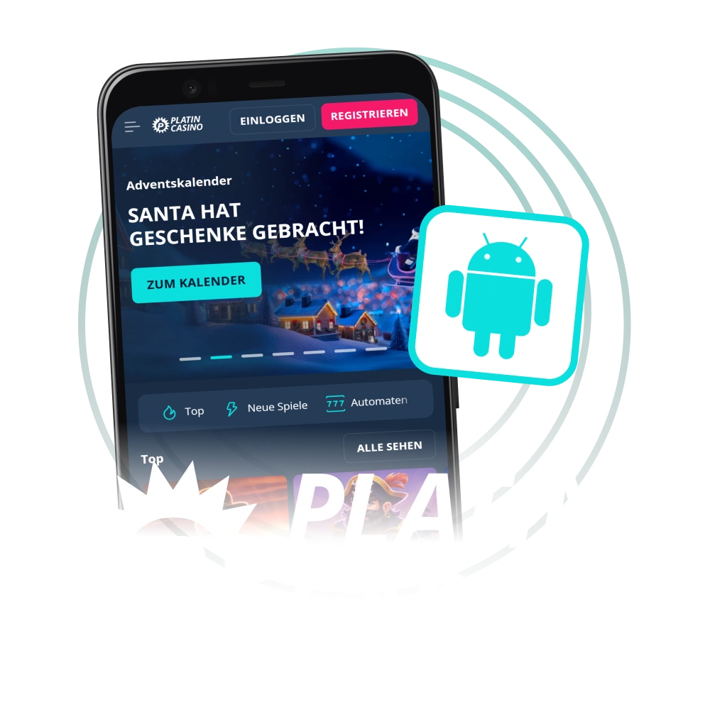 Nutzen Sie die Android-App für spannende Spiele im Platin Casino.