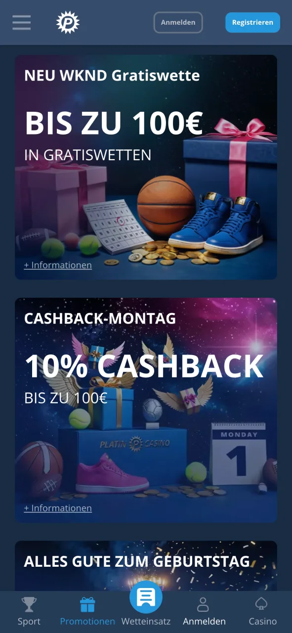 Platin Casino Boni auf Android entdecken und nutzen.