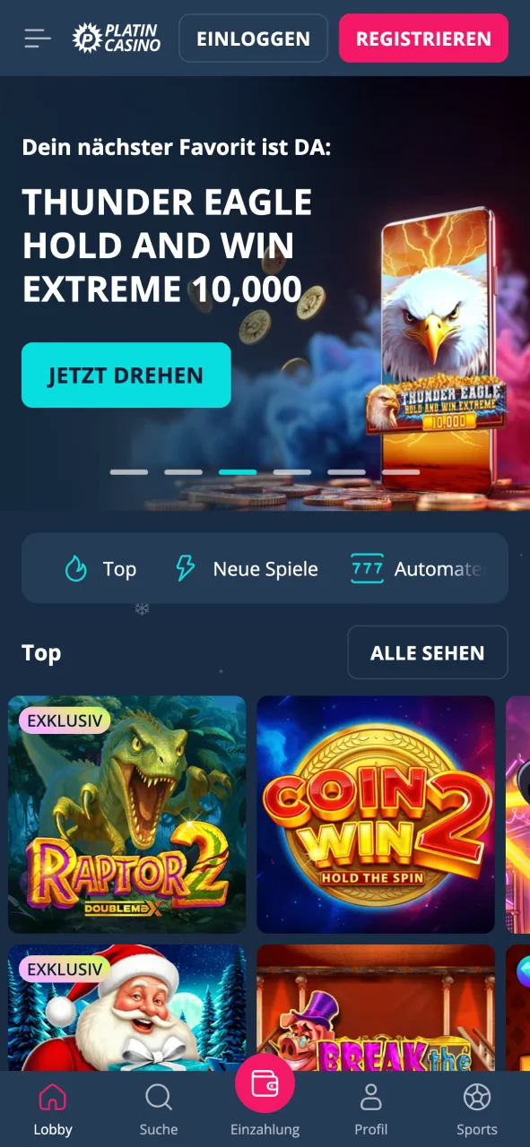 Platin Casino App auf Android entdecken und sofort spielen.