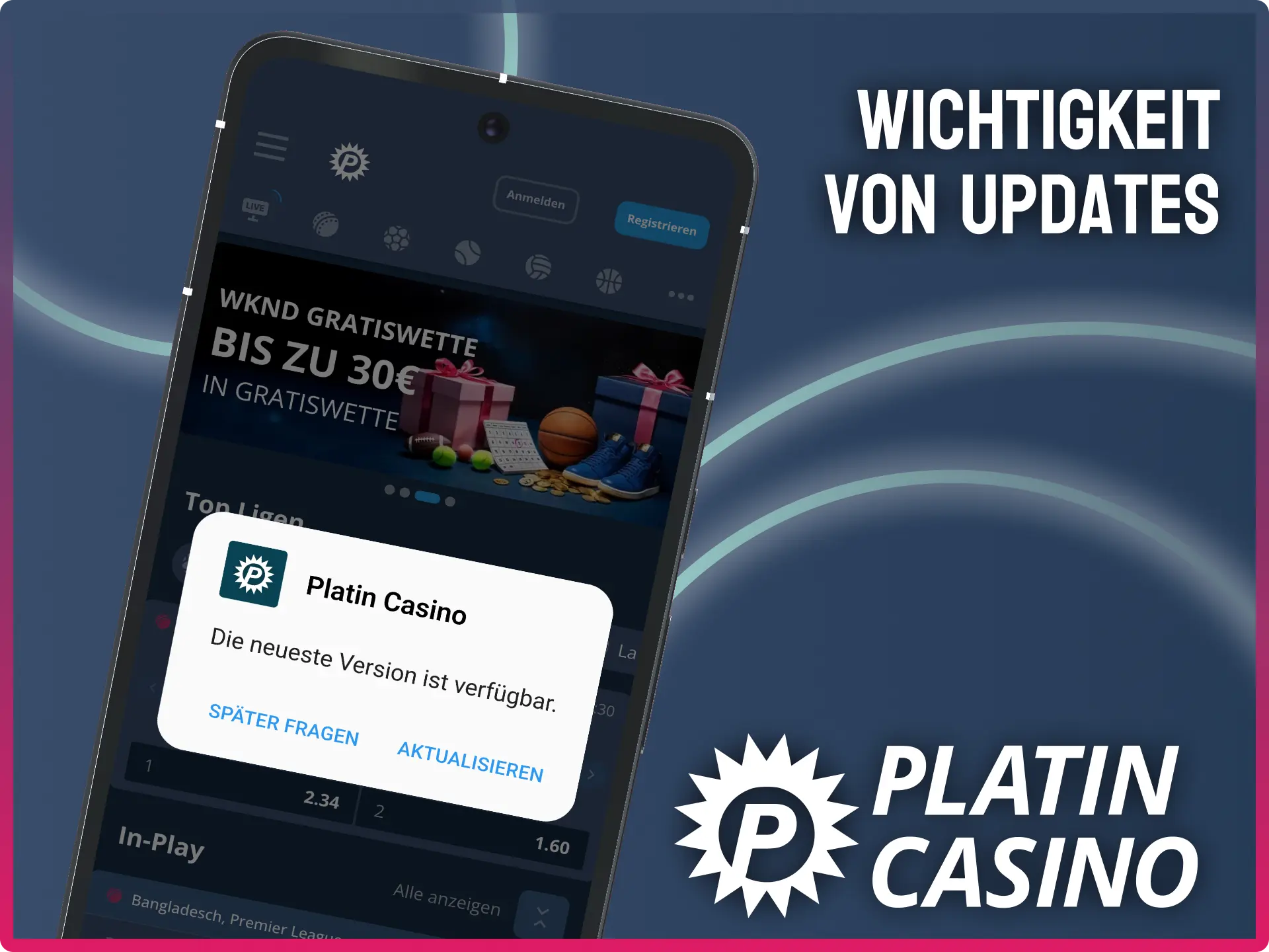 Platin Casino App regelmäßig aktualisieren und neue Funktionen nutzen.