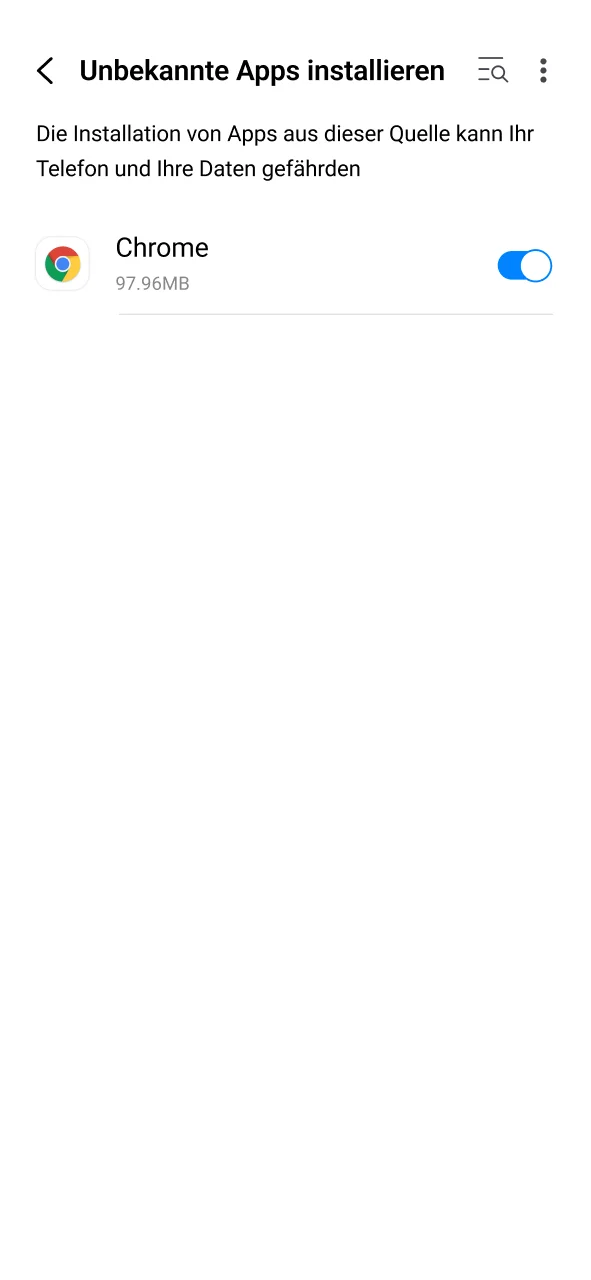 Installation aus unbekannten Quellen aktivieren für Platin Casino APK.