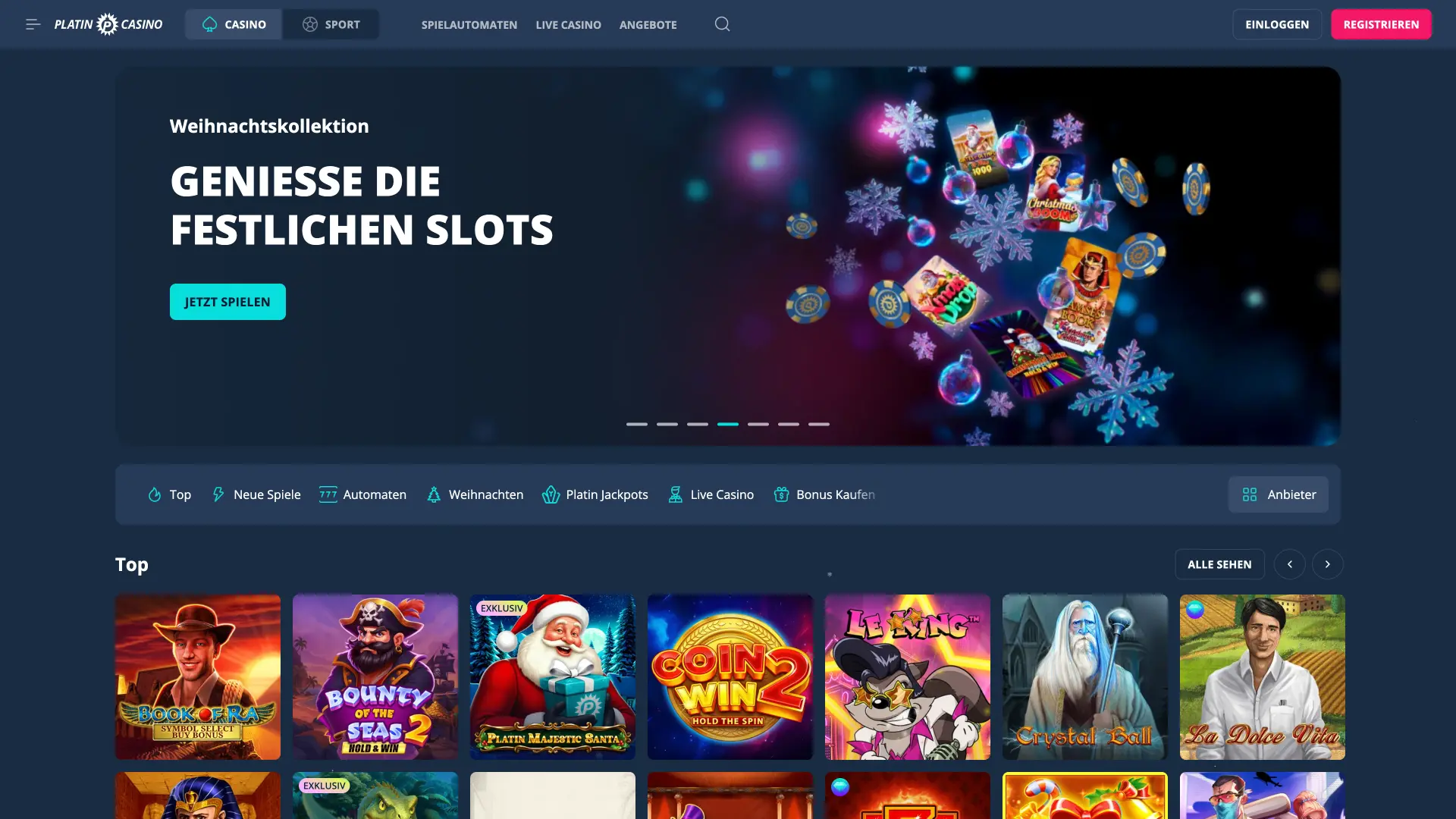 Platin Casino App auf dem Computer öffnen und starten.