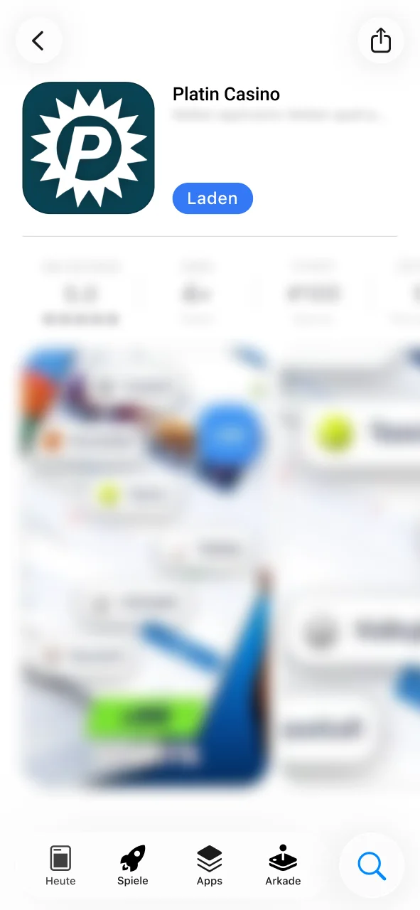 Platin Casino iOS App im App Store laden und installieren.