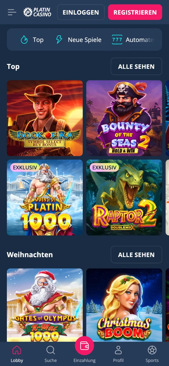Jetzt im Platin Casino Casino spielen.