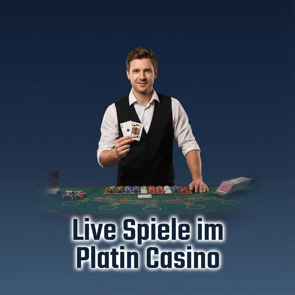 Live-Platin-Casino-Lobby mit Roulette-, Blackjack-, Baccarat- und TV-Game-Show-Tischen im modernen Studio-Design