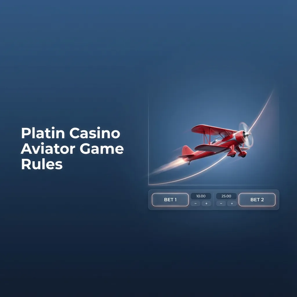 Grafik mit Aviator-Flugzeug, steigender Multiplikator-Leiste und Hinweis auf Cashout-Regeln im Platin Casino