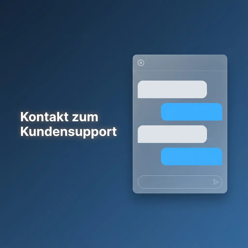 Illustration eines Kundensupport‑Teams mit Symbolen für E‑Mail, Live‑Chat, Kontaktformular und FAQ zu Einzahlungsproblemen