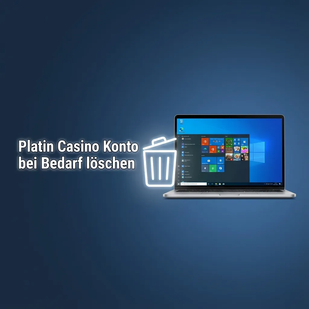 Illustration of a user deleting ein Platin Casino Konto Schritt für Schritt über Support und Auszahlung des Guthabens