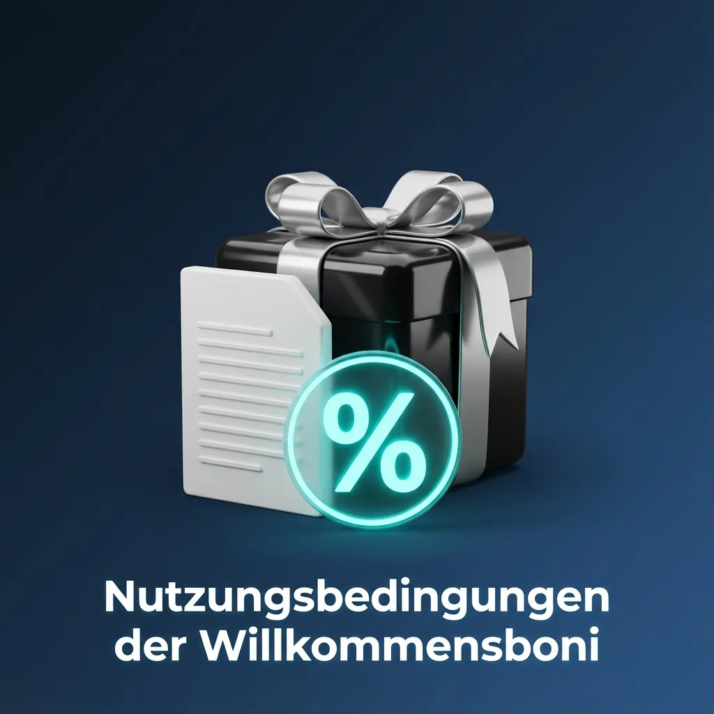 Grafik zu Nutzungsbedingungen von Willkommensboni mit Stichpunkten zu Umsatzanforderungen, Limits und zugelassenen Spielen