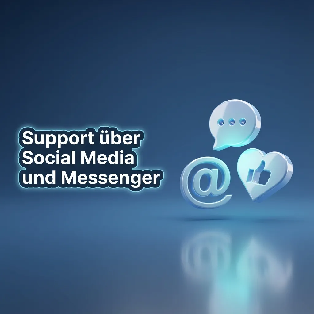 Illustration von Social-Media- und Messenger-Symbolen als Kontaktwege zum Platin Casino Kundenservice