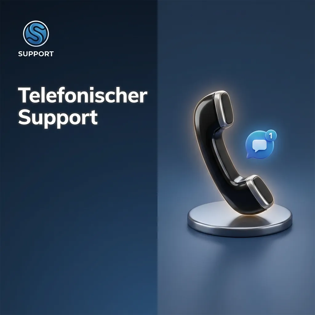 Illustration einer Person, die mit einem Headset telefonischen Kundensupport leistet, daneben ein hervorgehobenes Telefonsymbol.