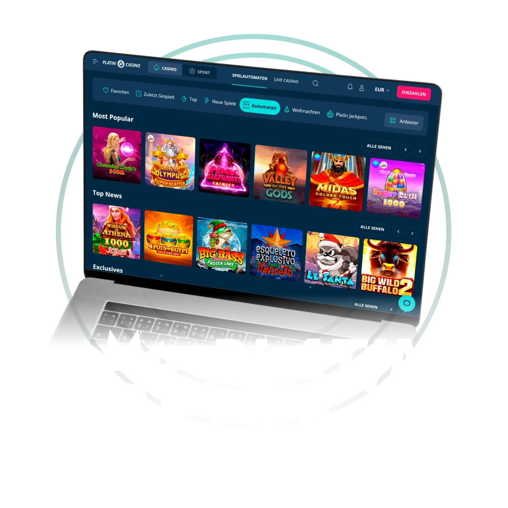 Drehen Sie an den beliebtesten Spielautomaten im Platin Casino.