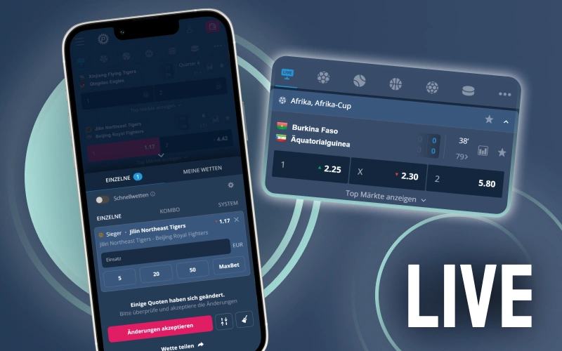 Nutze die Dynamik und wette live auf laufende Events im Platin Casino.