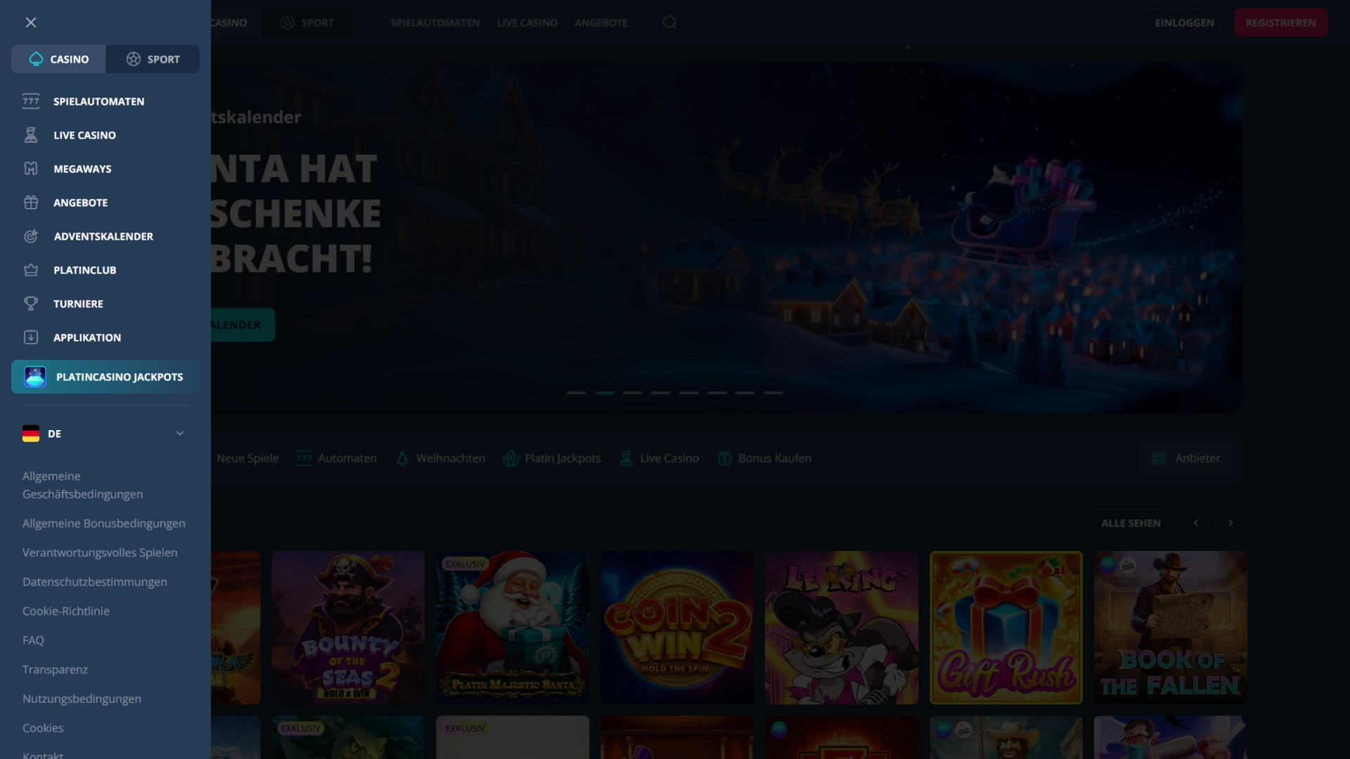 Erkunde die benutzerfreundliche Website und finde schnell deine Favoriten bei Platin Casino.