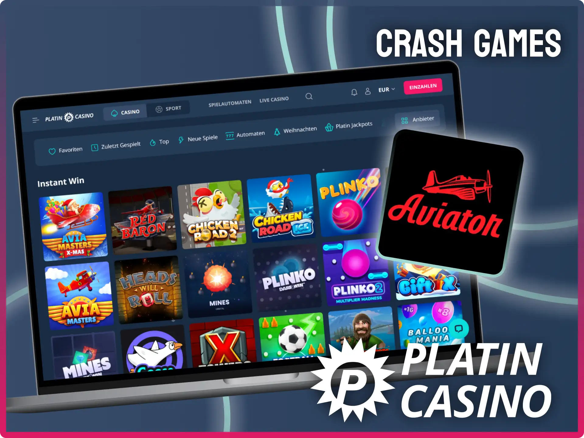 Teste deine Reaktionen und gewinne bei den modernen Crash Games im Platin Casino.