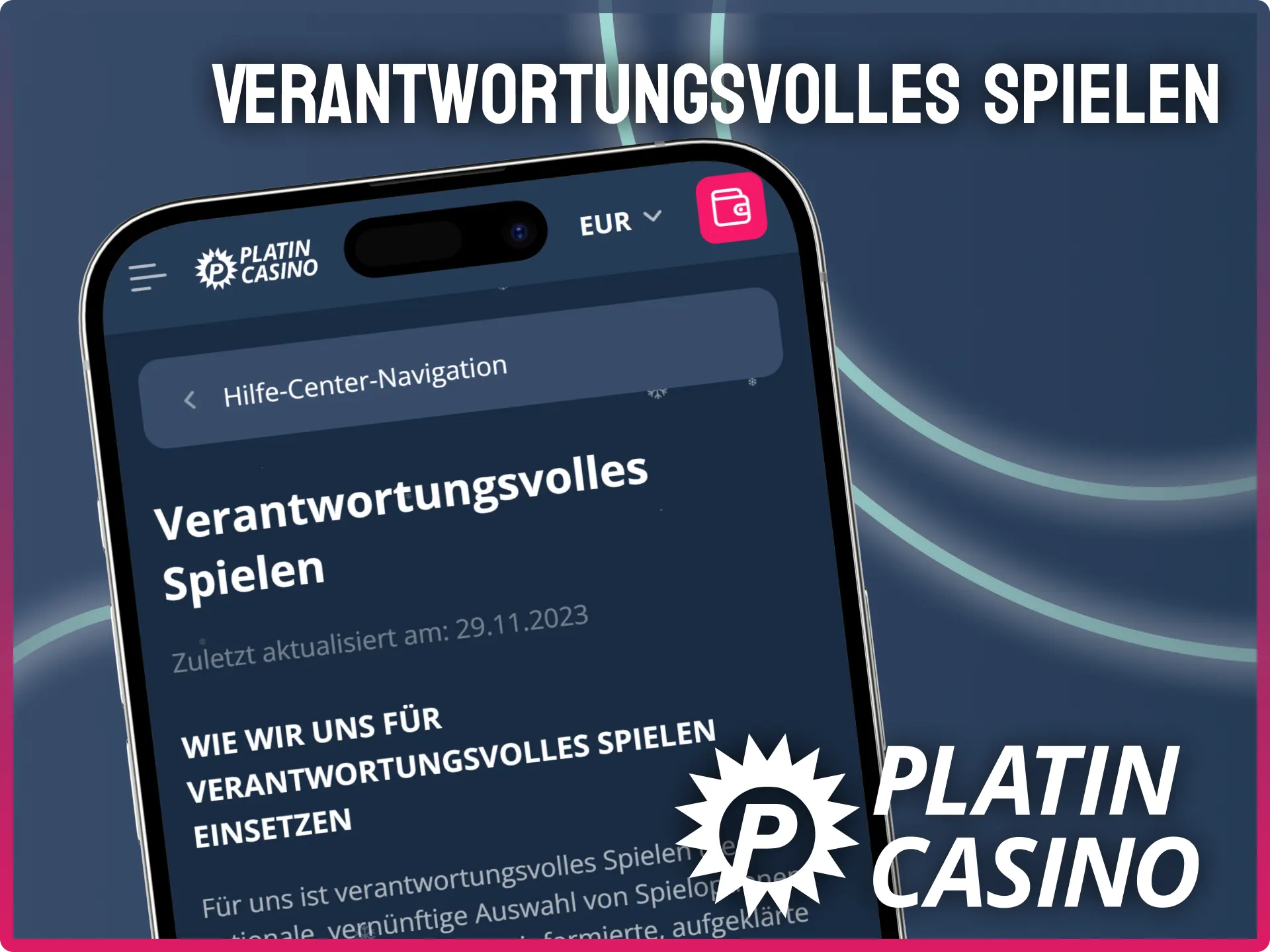 Setze dir Limits und nutze die Hilfsmittel für verantwortungsvolles Spielen im Platin Casino.