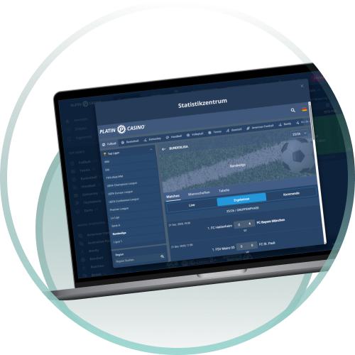 Wette auf die Bundesliga und nutze detaillierte Statistiken im Platin Casino.
