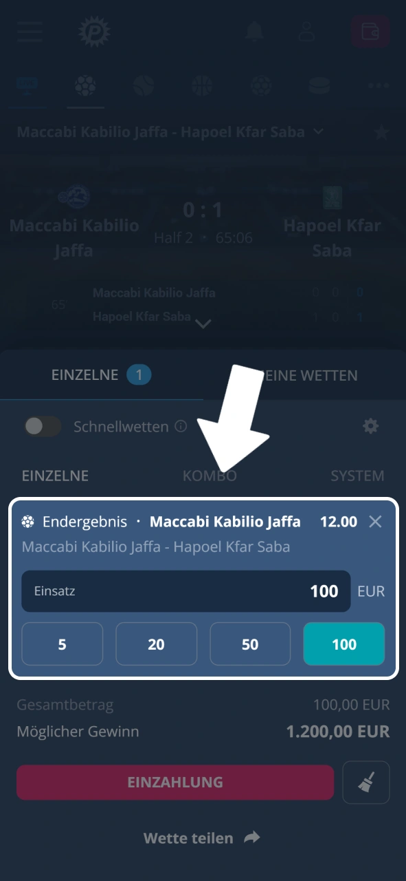 Klicke bei Platin Casino auf die Quote, setze deinen Einsatz und prüfe die mögliche Auszahlung.