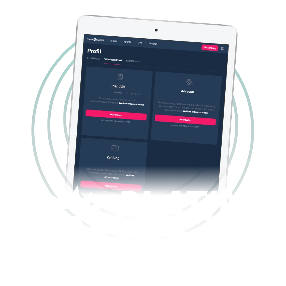 Verifizieren Sie Ihr Spielerkonto einfach und sicher im Platin Casino.