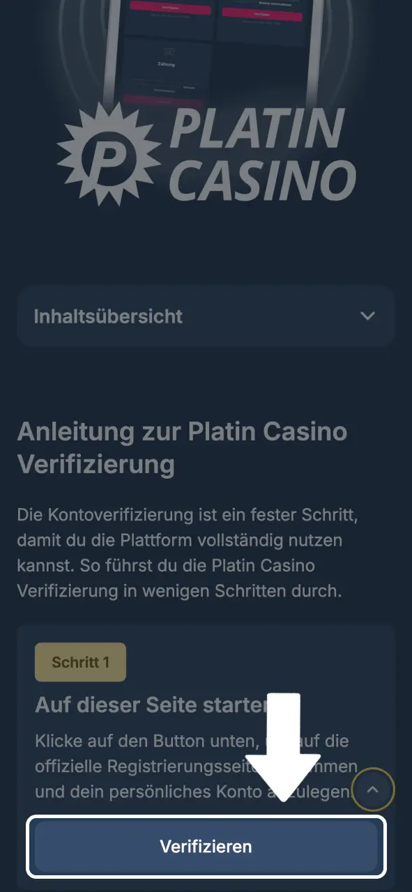 Jetzt Button klicken und bei Platin Casino registrieren.