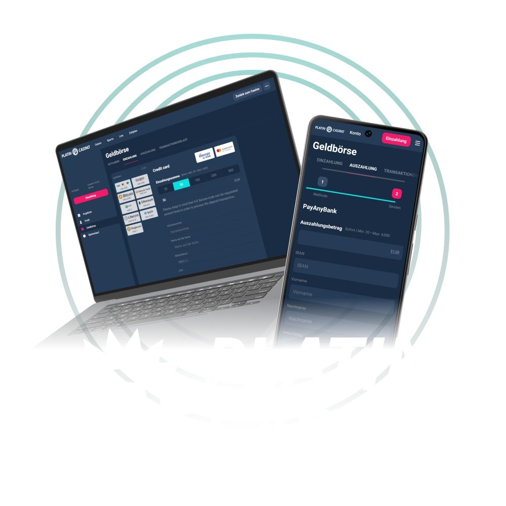 Nutzen Sie schnelle und sichere Zahlungsmethoden im Platin Casino.