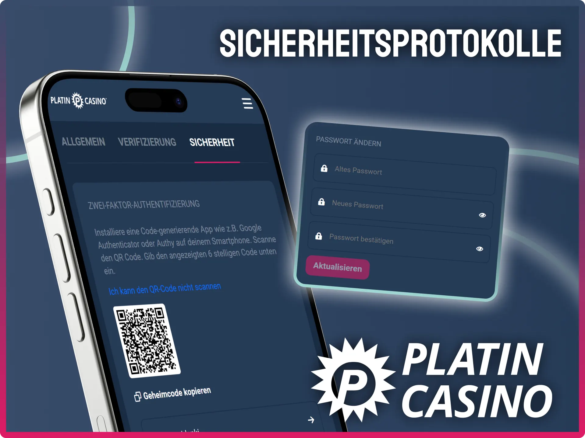Schütze dein Konto mit 2-Faktor-Authentifizierung und Sicherheitsprotokollen bei Platin Casino.