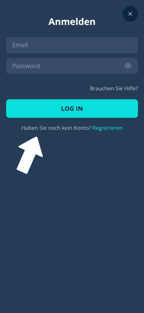 Erstelle ein neues Konto, um Aviator im Platin Casino zu spielen.