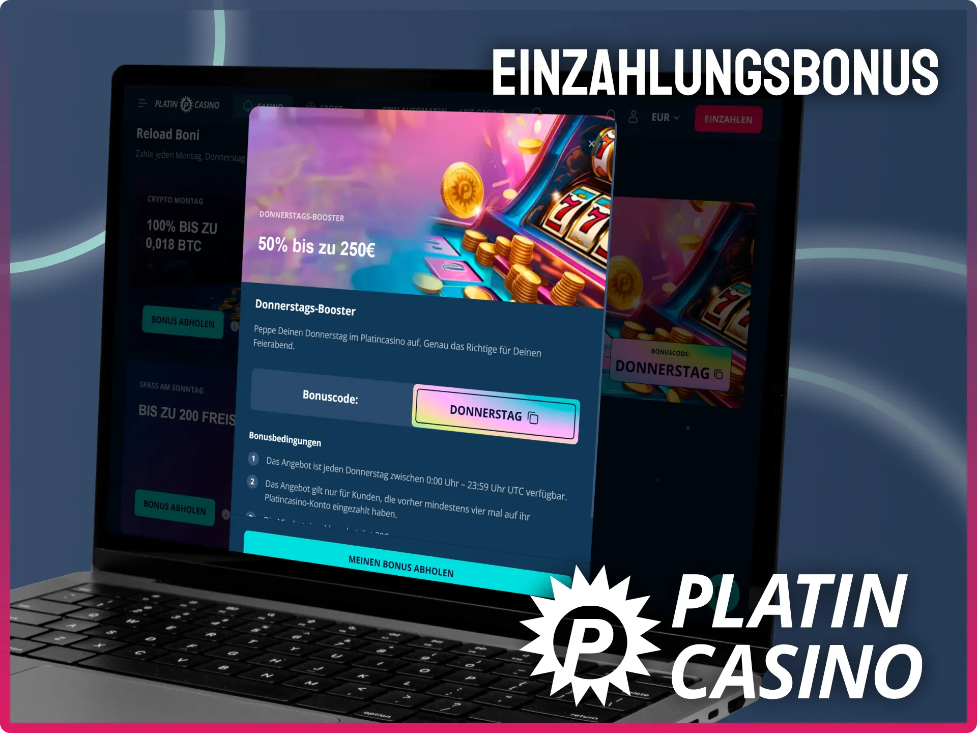 Hol dir den Donnerstags-Booster und erhöhe dein Guthaben im Platin Casino.
