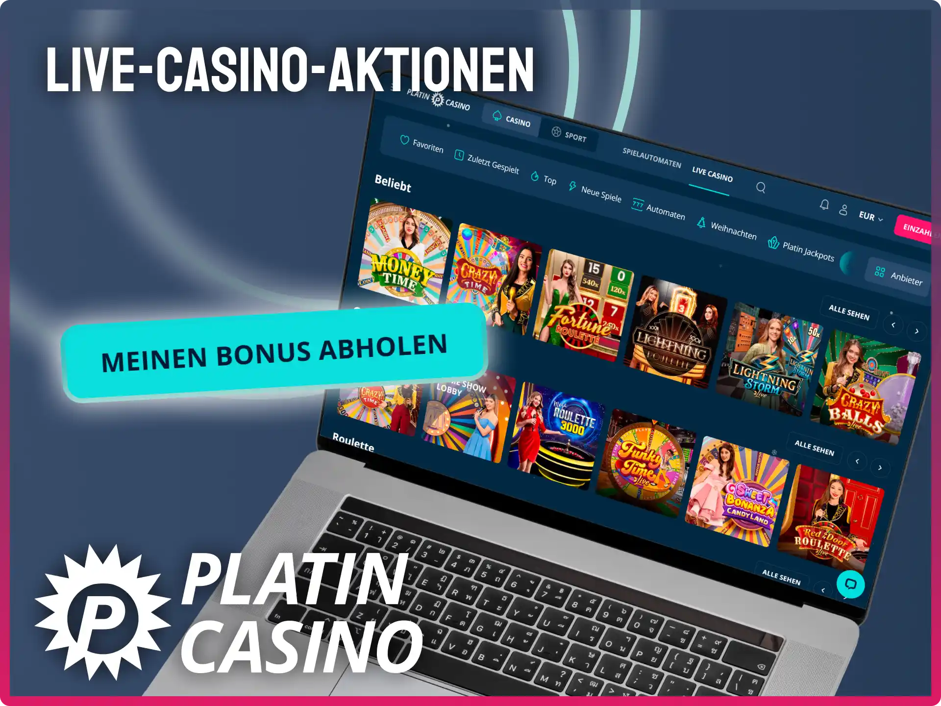 Nimm an spannenden Live-Casino-Aktionen teil und gewinne extra Preise im Platin Casino.