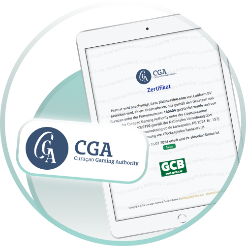 Vertraue auf die zertifizierte Sicherheit durch die Curacao Lizenz von Platin Casino.