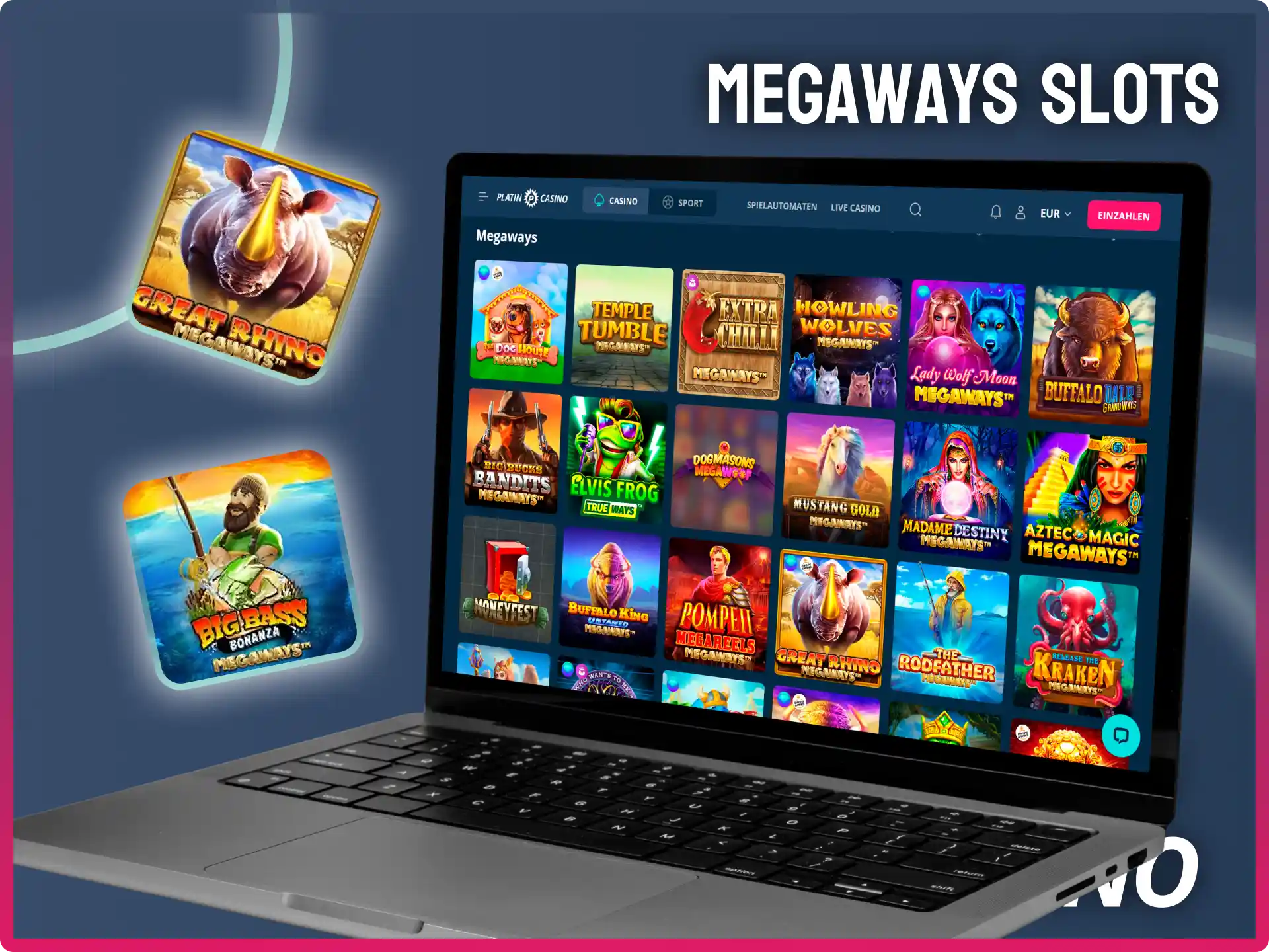 Entdecke unzählige Gewinnmöglichkeiten mit den Megaways Slots im Platin Casino.