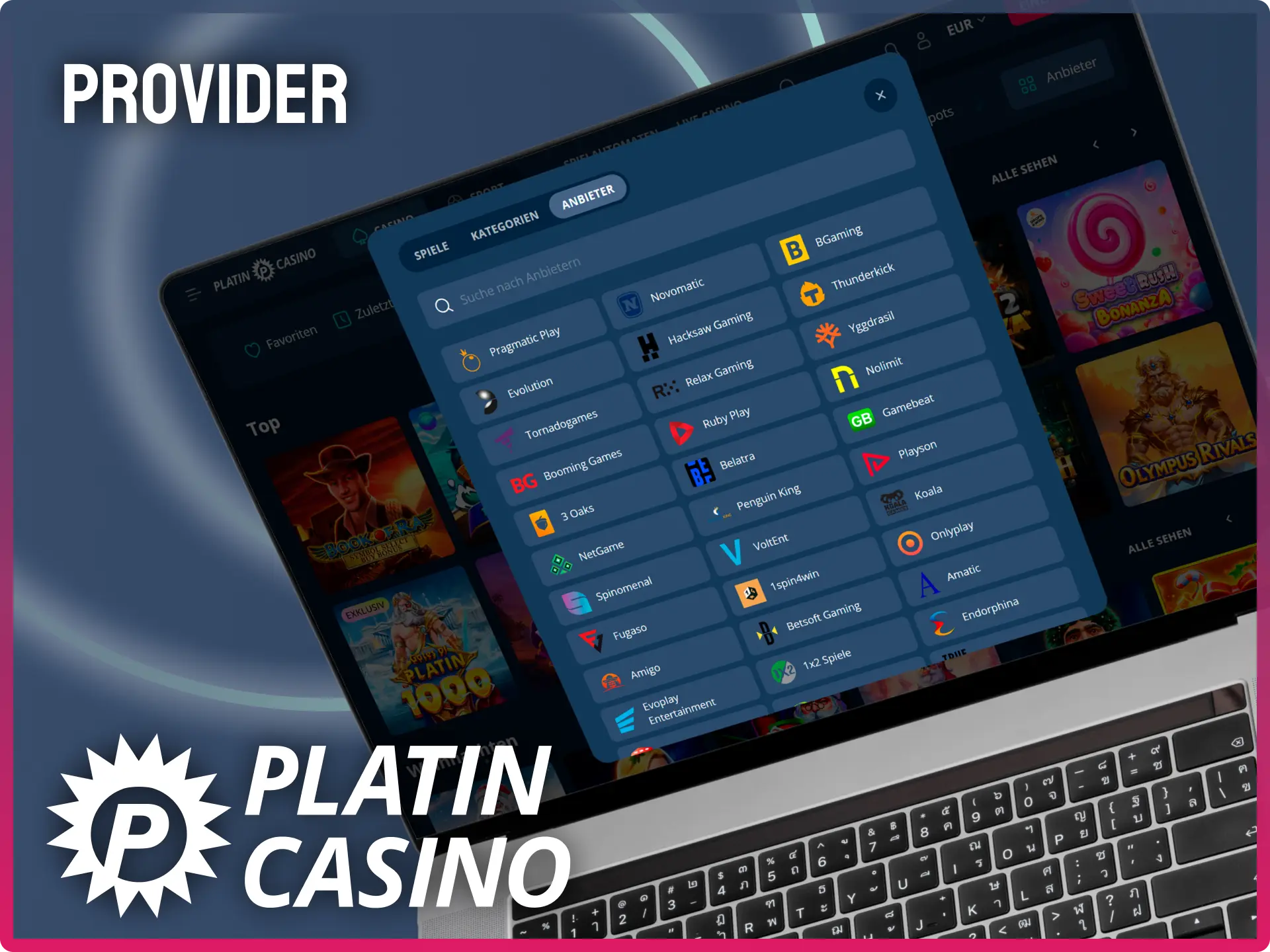 Filtere deine Suche nach den besten Spiele-Providern im Platin Casino.