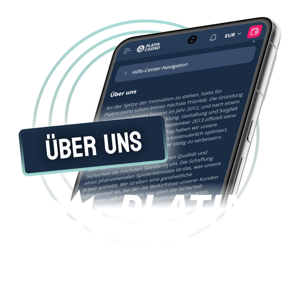 Erfahre mehr über die Vision und Werte im Über Uns Bereich von Platin Casino.