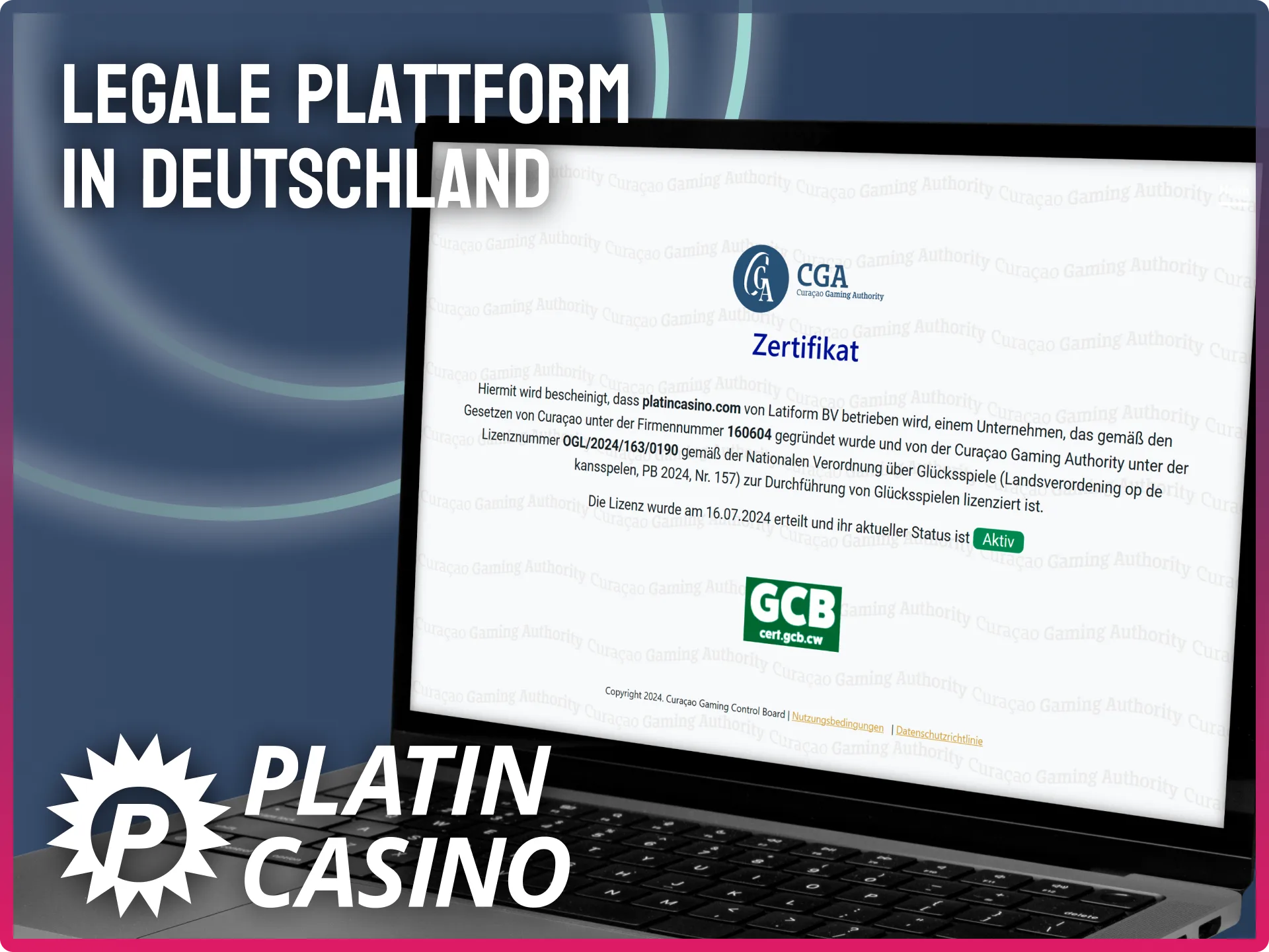 Spiele sicher auf der vollständig lizenzierten und legalen Plattform von Platin Casino.
