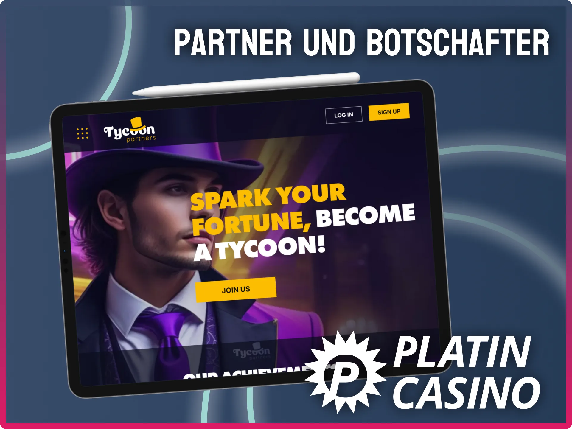 Werde Teil des Erfolgs als Partner oder Botschafter für Platin Casino.