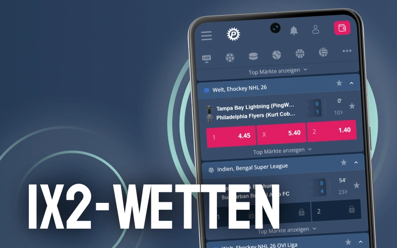 Tippe auf Sieg, Unentschieden oder Niederlage mit der klassischen 1X2-Wette bei Platin Casino.