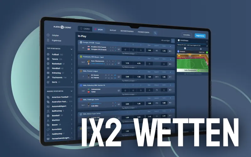 Platziere 1X2 Wetten bei Platincasino und tippe auf Spielergebnisse.